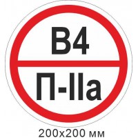 Пожарный знак 200х200 мм табличка, знак категории помещения - В4